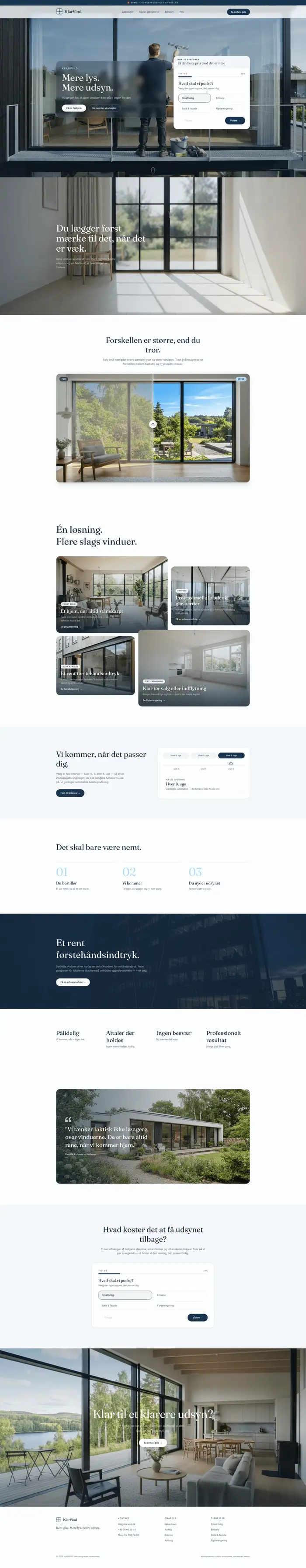 KlarVind demo website preview