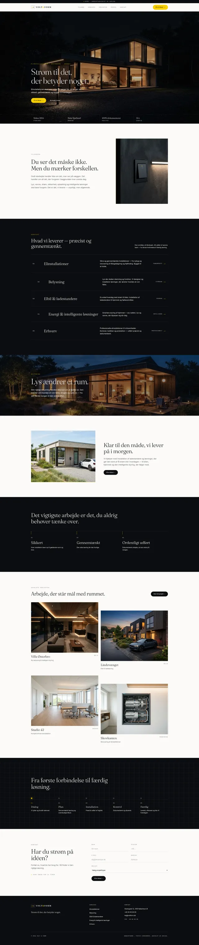 Volt & Form demo website preview